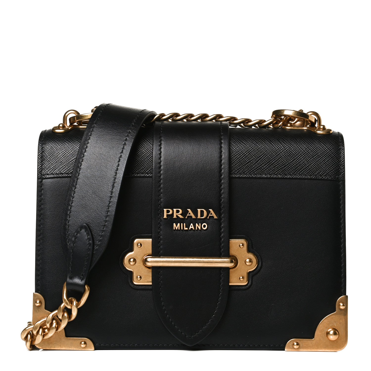 Prada City Calf Saffiano Cahier Bag Black 1 of 14