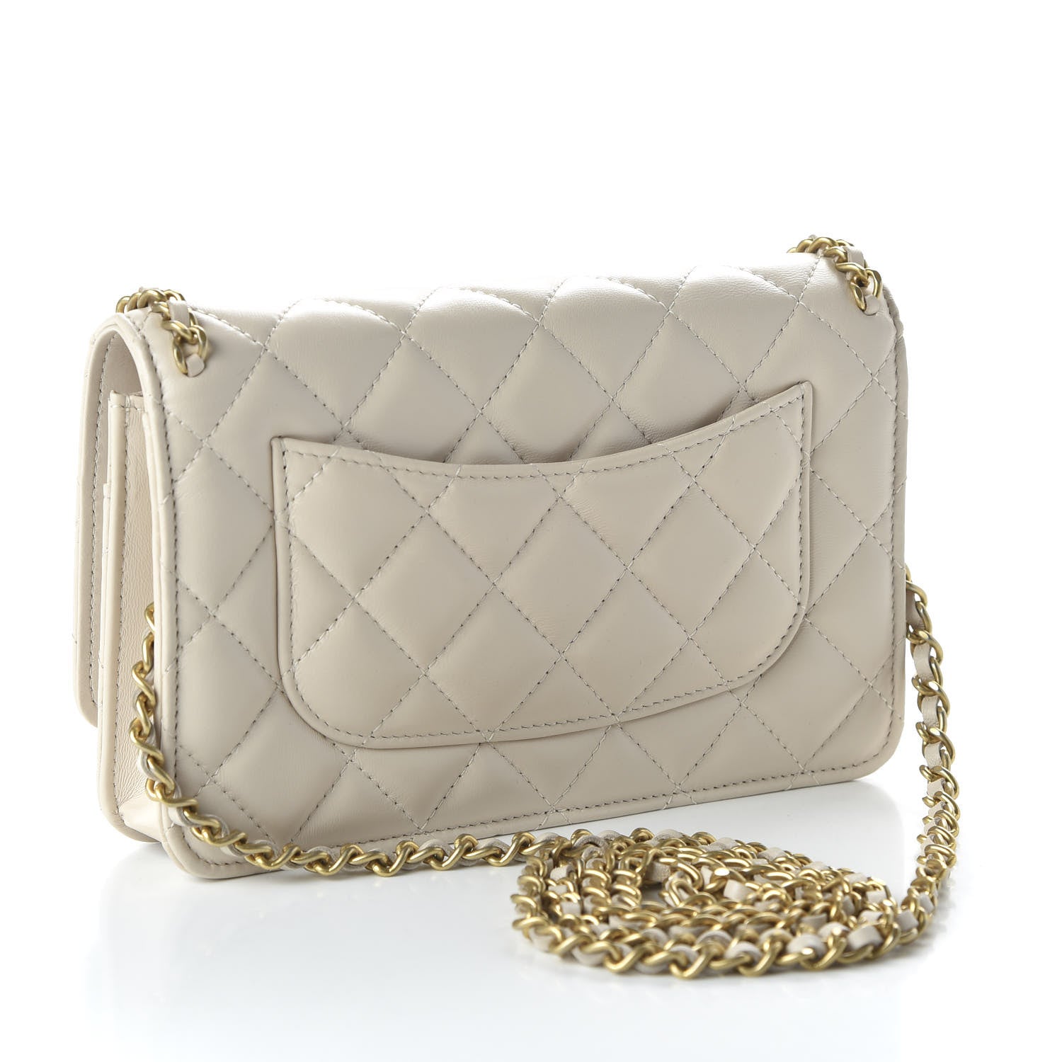 Chanel Lambskin Quilted Chain Around Wallet On Chain WOC White 3 of 10