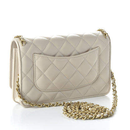 Chanel Lambskin Quilted Chain Around Wallet On Chain WOC White 3 of 10