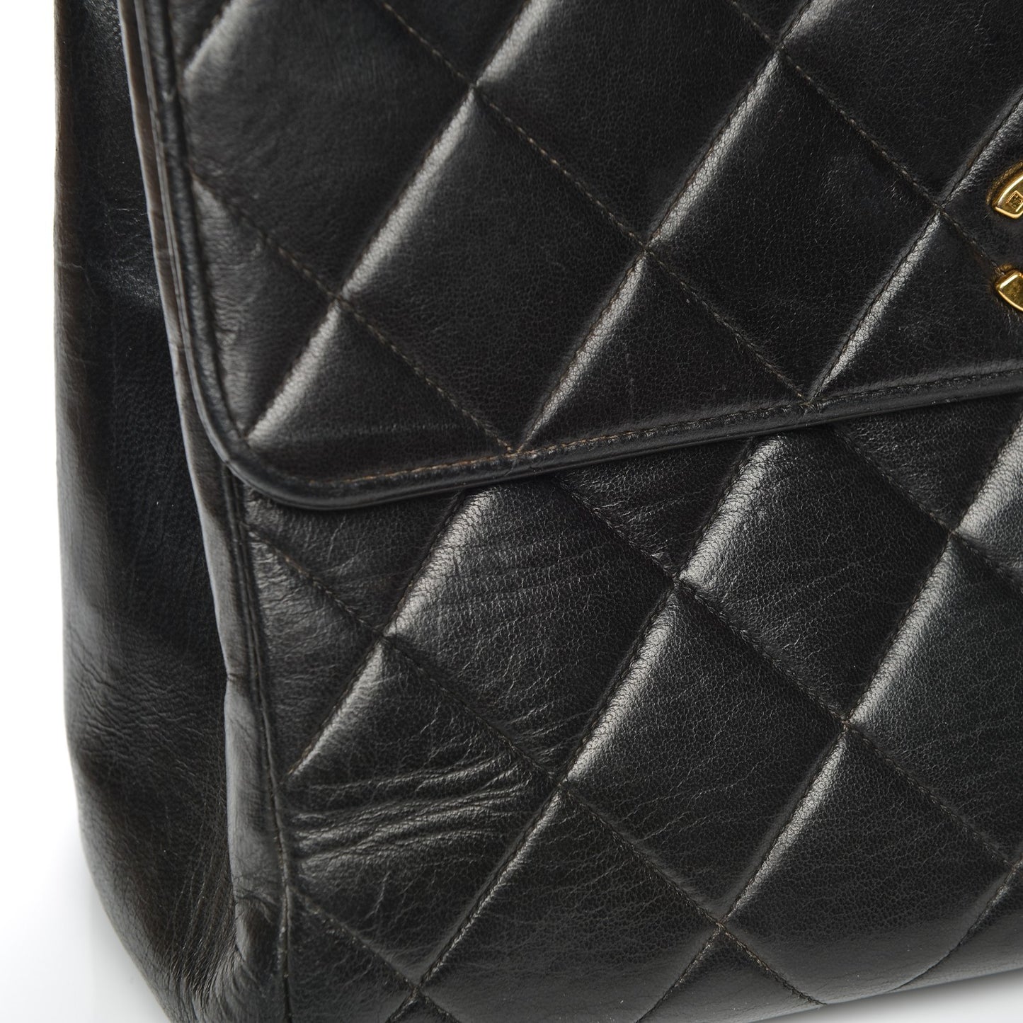 Lambskin Quilted Medium Single Flap Black