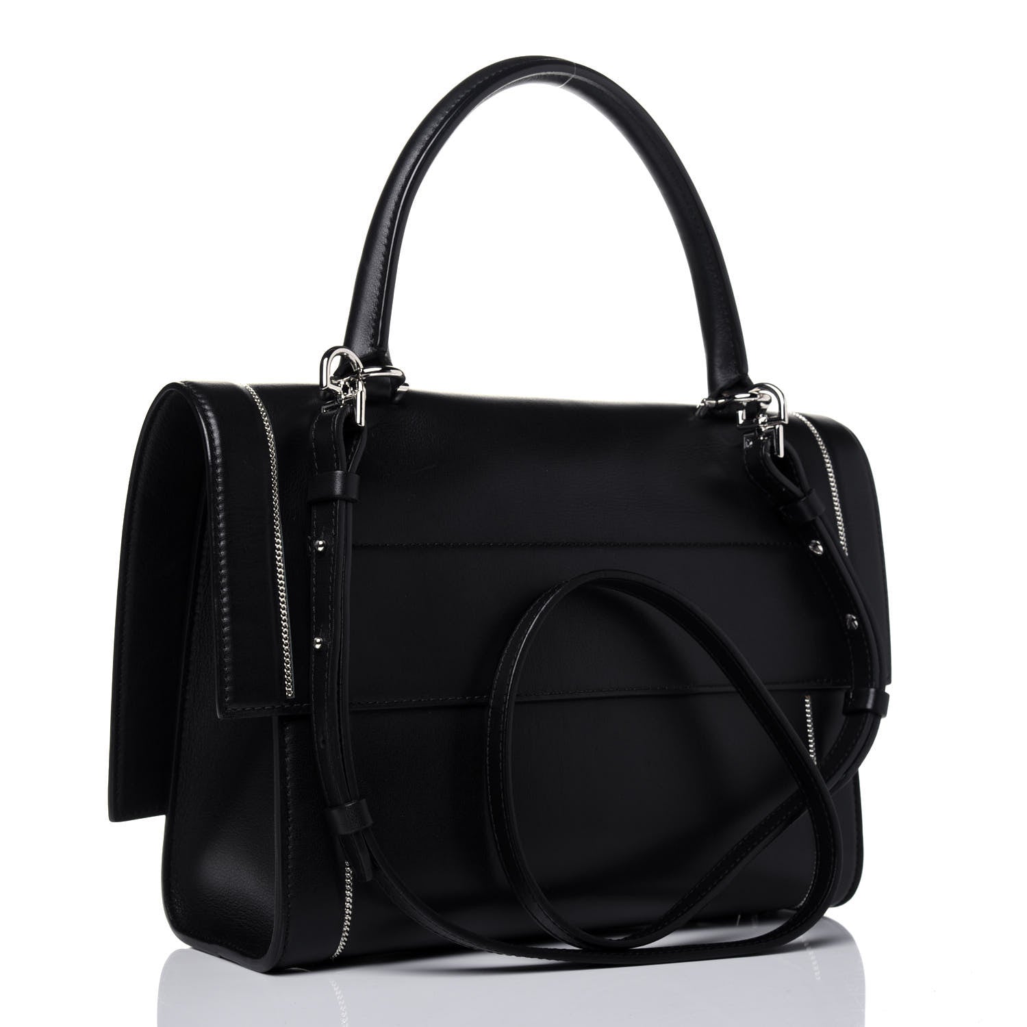 Givenchy Grained Calfskin Chain Small Shark Lock Satchel Black 4 of 18
