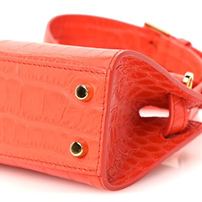 Versace Calfskin Crocodile Embossed Mini Medusa '95 Tote Orange 10 of 11