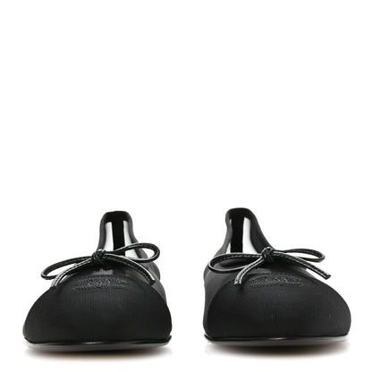 Chanel Mesh Grosgrain Cap Toe CC Ballerina Flats 39.5 Black 3 of 8
