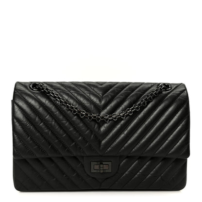 Chanel Aged Calfskin Chevron Quilted 2.55 Reissue 226 So Black 1 of 10
