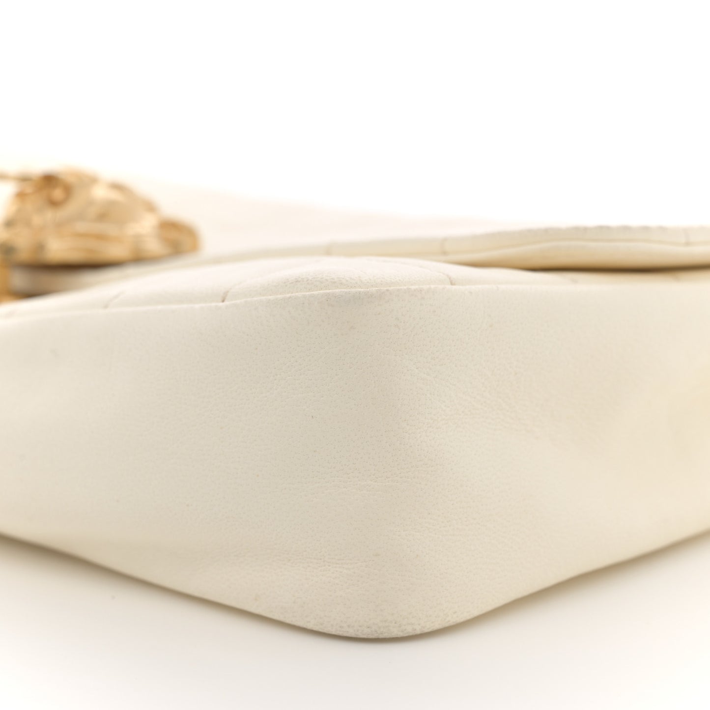 Lambskin Chocolate Bar Leo Lion Flap White