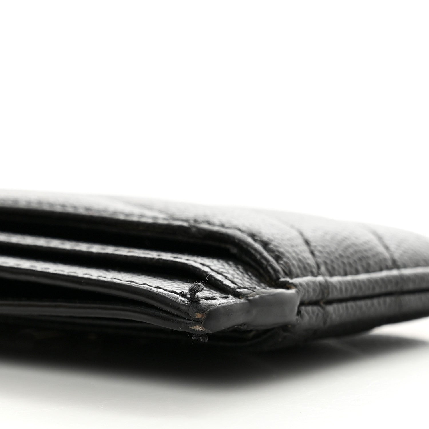 Saint Laurent Grain De Poudre Matelasse Chevron Monogram Credit Card Case Black 8 of 10