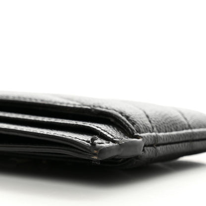 Saint Laurent Grain De Poudre Matelasse Chevron Monogram Credit Card Case Black 8 of 10