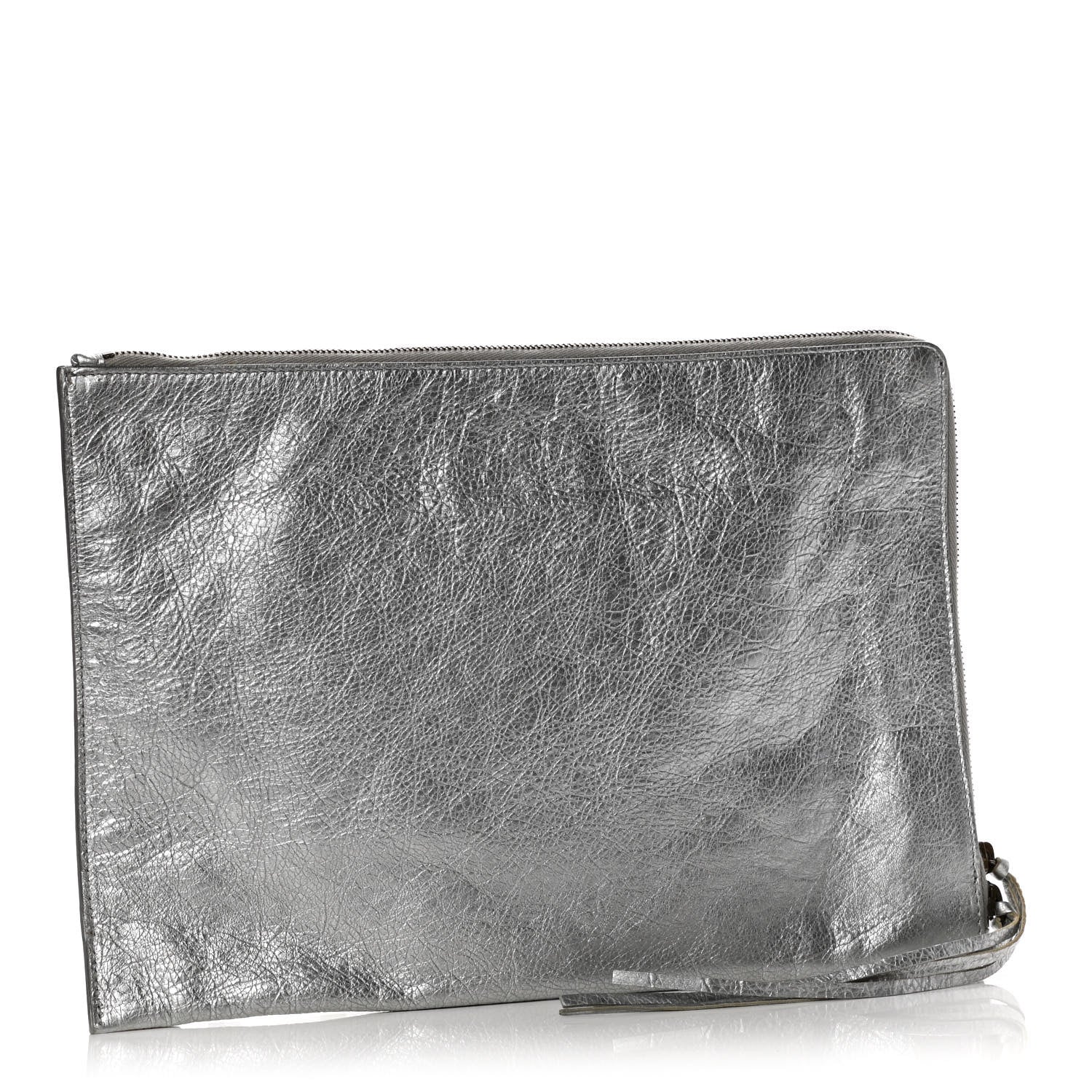 Balenciaga Agneau Classic Hardware Small Pouch Gris Aluminum 3 of 10