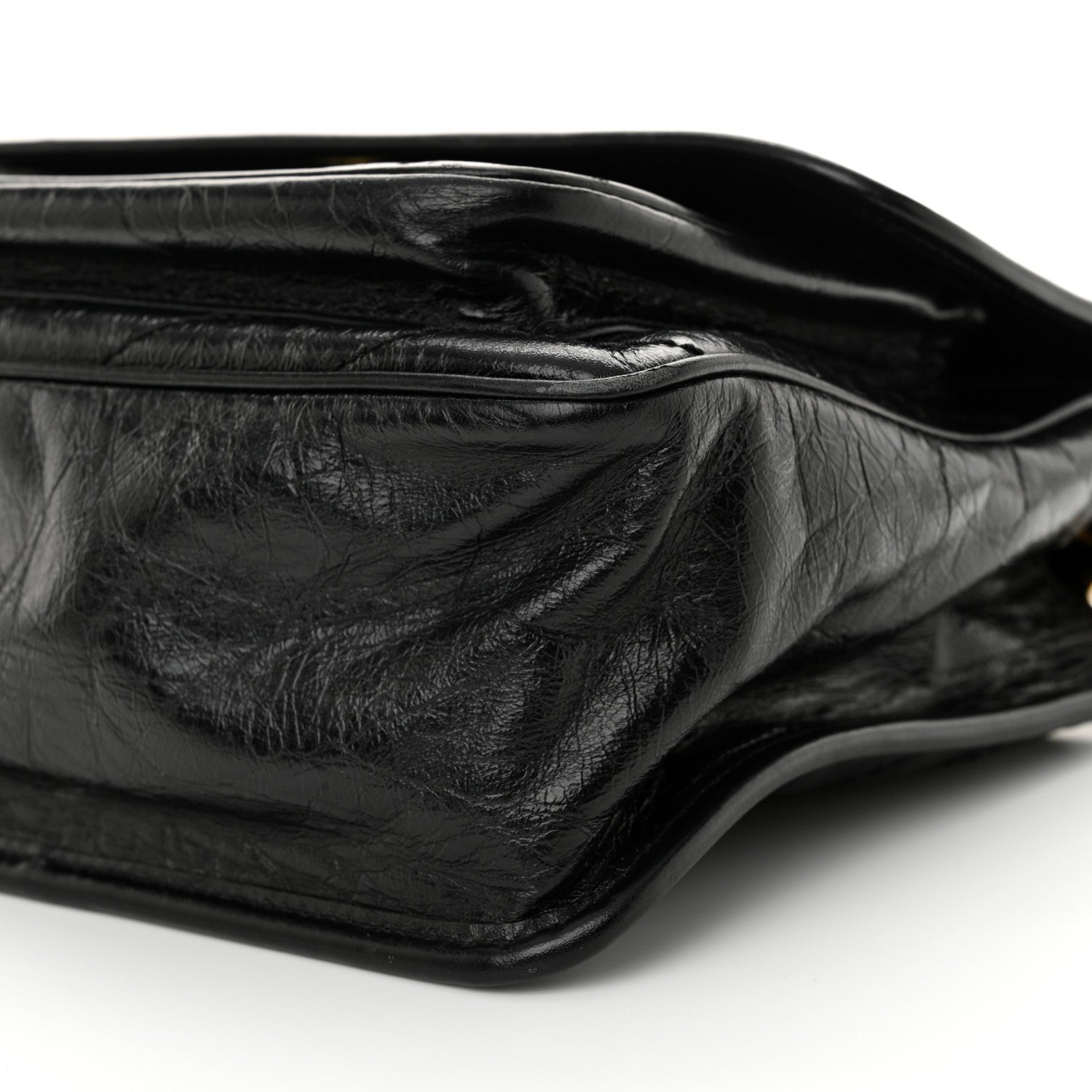 Saint Laurent Crinkled Calfskin Matelasse Monogram Medium Niki Chain Satchel Black 9 of 10