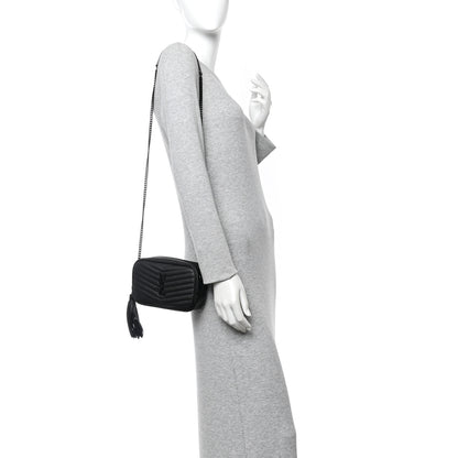 Saint Laurent Grain De Poudre Matelasse Monochrome Monogram Mini Lou Camera Bag Black 2 of 11