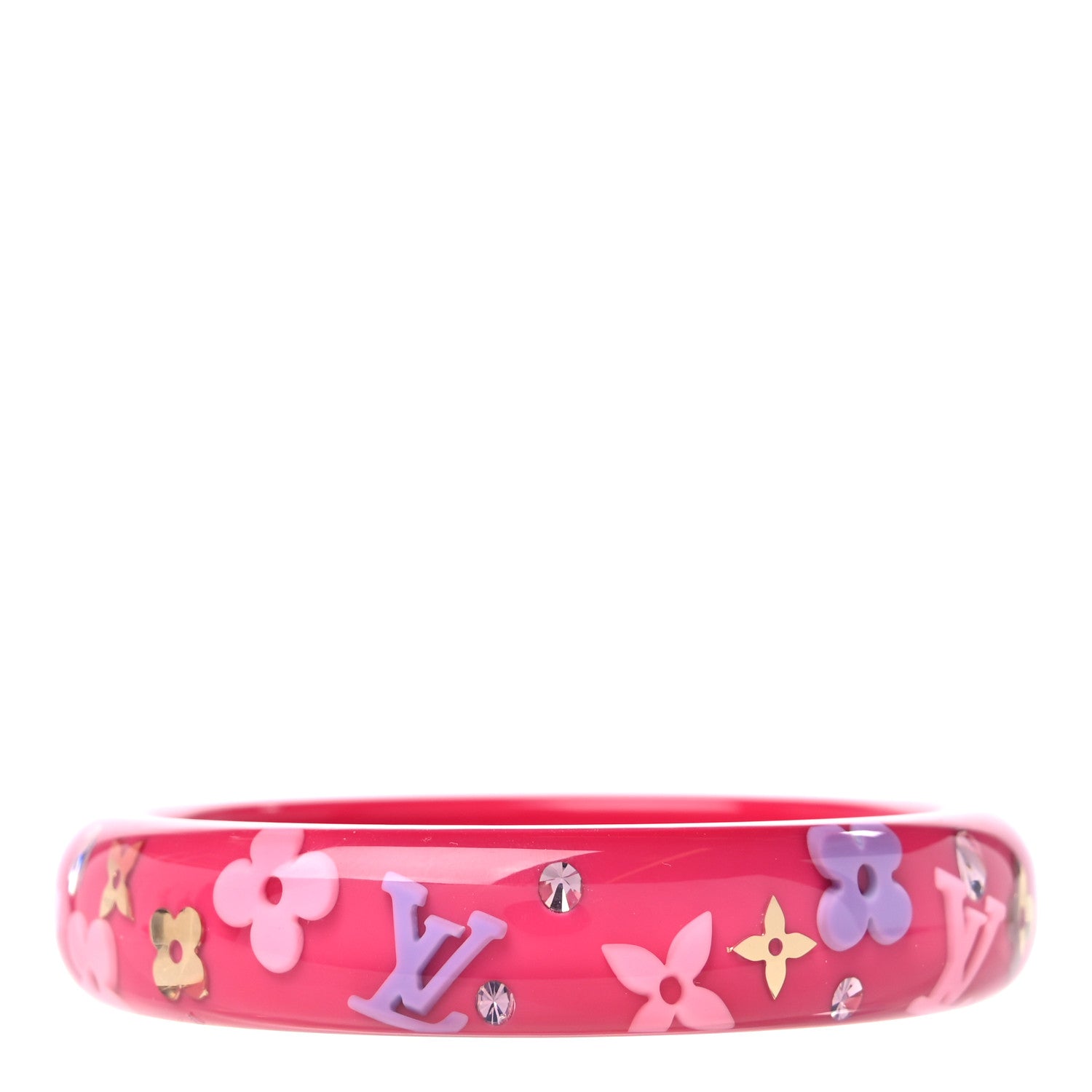 Louis Vuitton Resin Swarovski Large Inclusion Bracelet GM Rose Pop 3 of 4