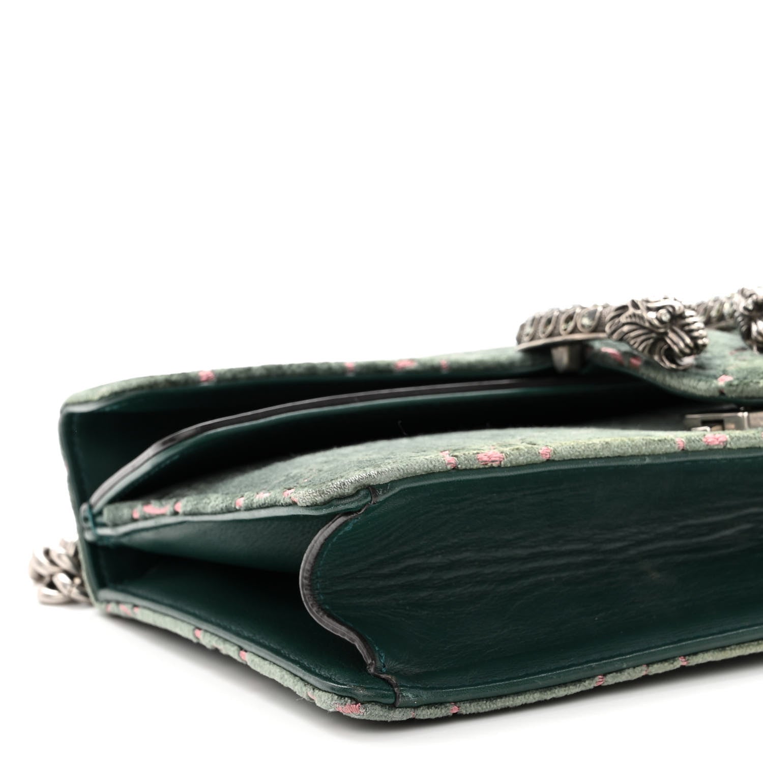 Gucci Velvet Moon Calfskin Crystal GG Monogram Small Dionysus Shoulder Bag Avio Dusty Pink Black Diamond 9 of 10