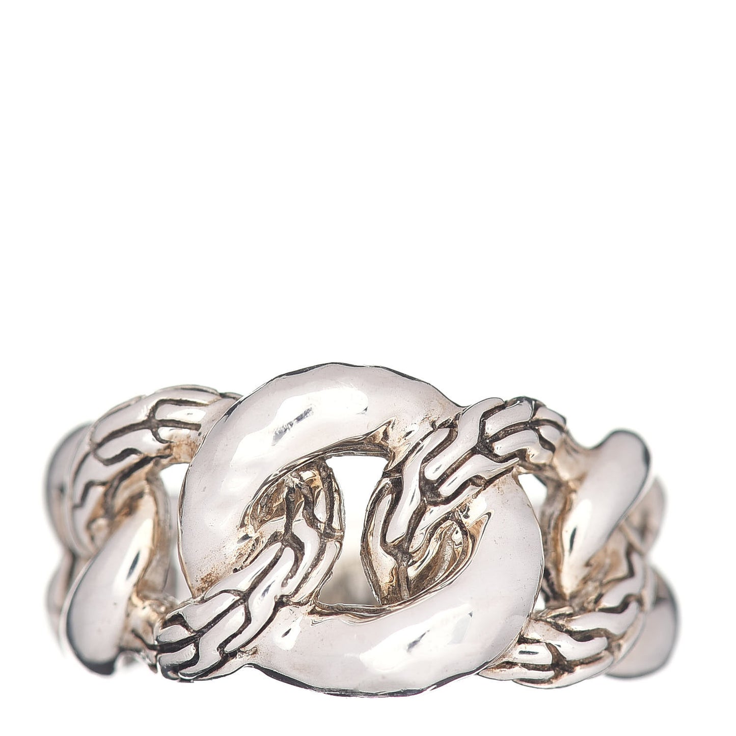 Sterling Silver Classic Chain Curb Link Ring 52 6