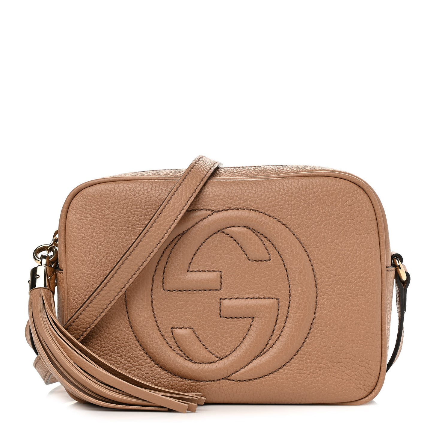 Pebbled Calfskin Small Soho Disco Bag Camelia