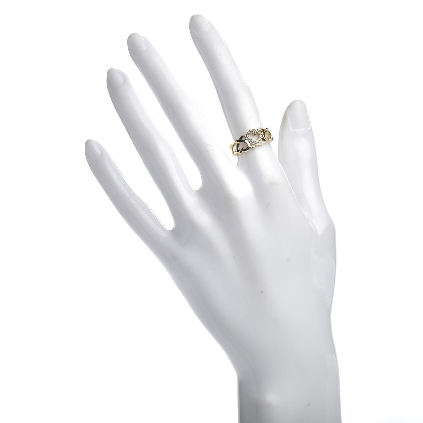 18K Yellow Gold Diamond Paloma Picasso Loving Heart Band Ring 50 5.5