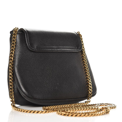 Gucci Pebbled Calfskin Small 1973 Chain Shoulder Bag Black 3 of 7