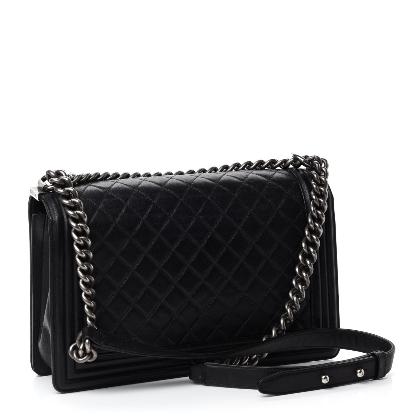 Calfskin Quilted New Medium Boy Flap Black