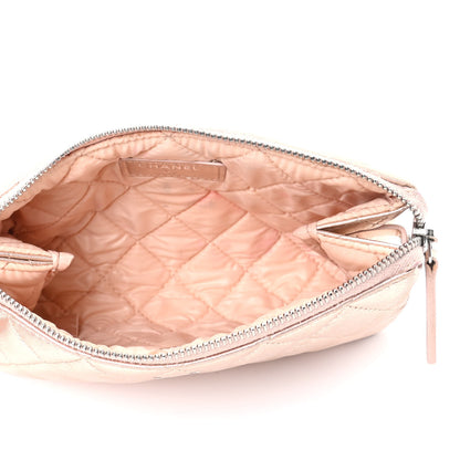 Chanel Metallic Lambskin Quilted Cosmetic Pouch Light Gold 5 of 11
