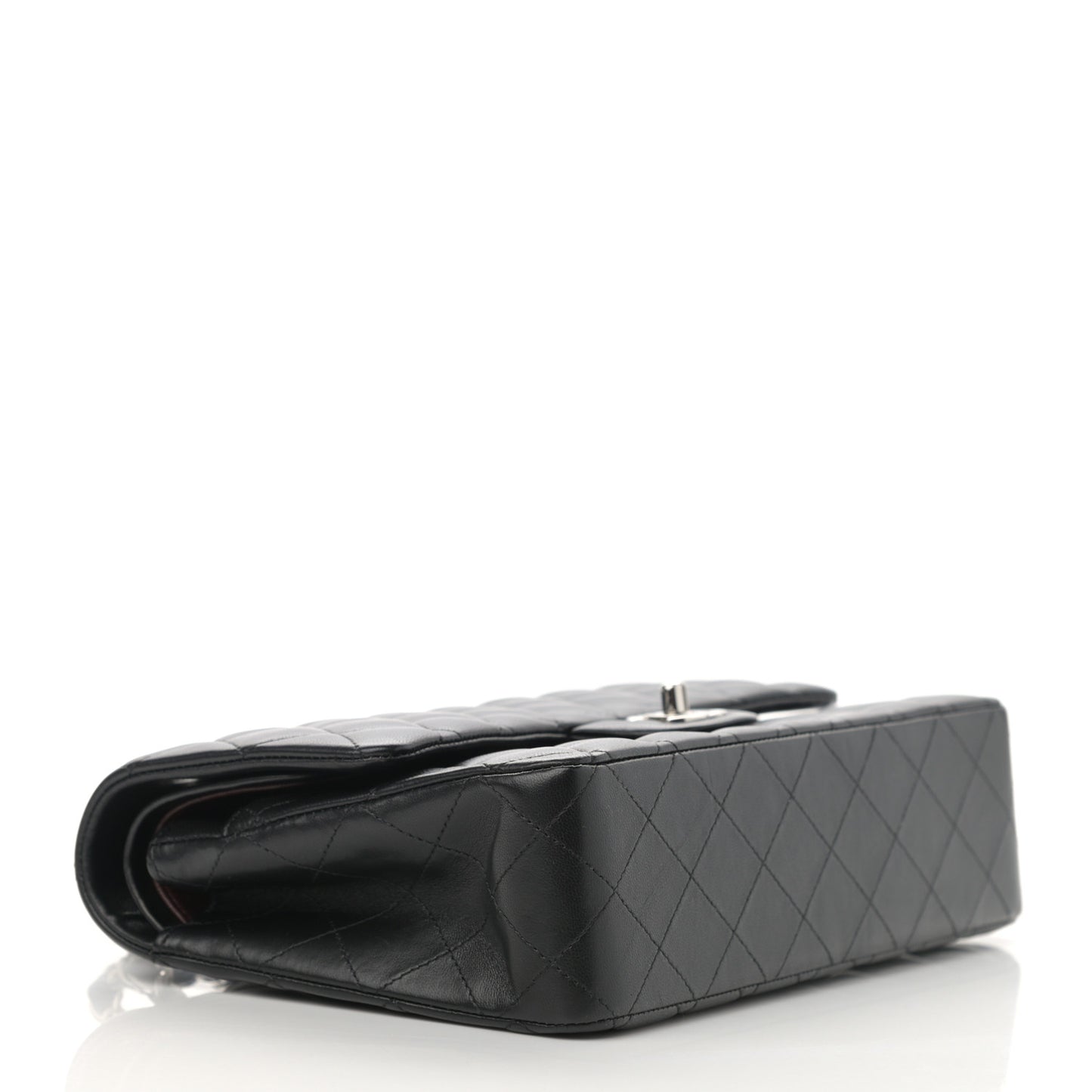 Lambskin Quilted Medium Double Flap Black