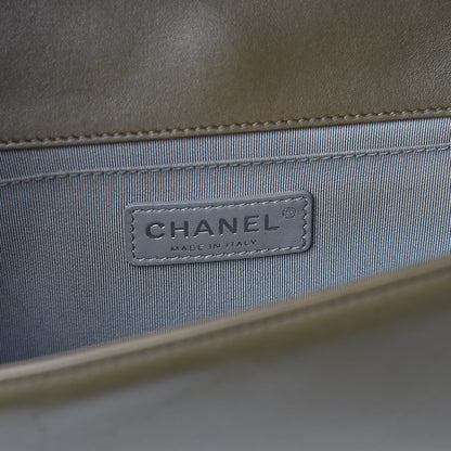 Chanel Lambskin Quilted Medium Boy Flap Khaki 6 of 17