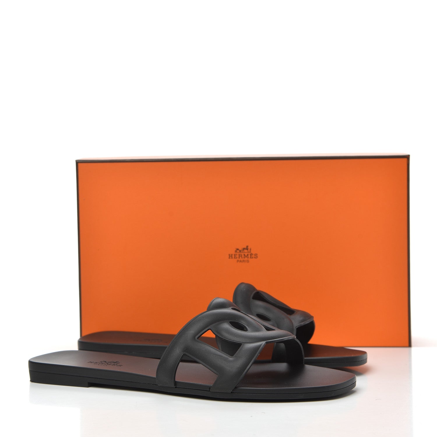 Hermes Rubber Aloha Sandals 38 Black 11 of 11