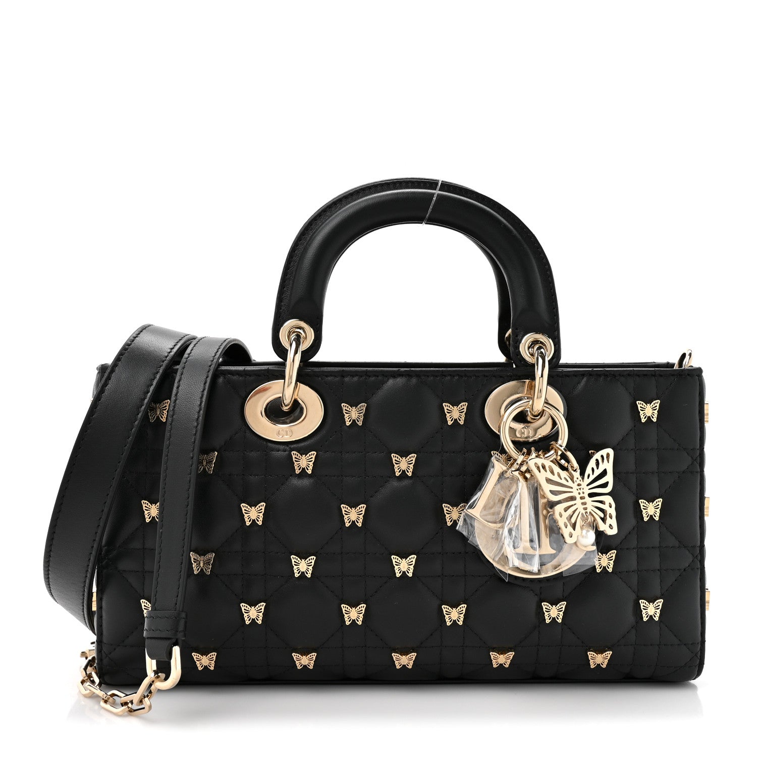 Christian Dior Lambskin Butterfly Cannage Lady D-Joy Black 1 of 10