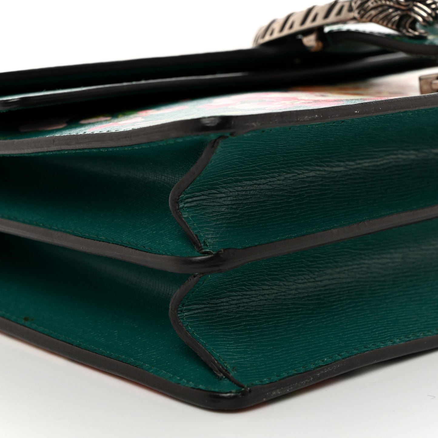 Calfskin Blooms Print Small Dionysus Shoulder Bag Bright Emerald Multicolor