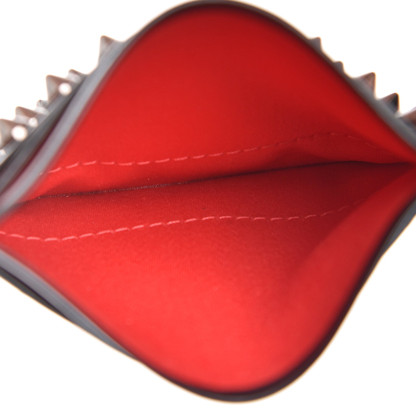 Calfskin Paris Spikes Kios Card Holder Black