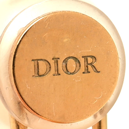 Christian Dior Pearl Crystal Tribal CD Clip On Drop Earrings Gold 4 of 4