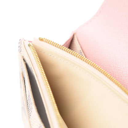Louis Vuitton Damier Azur Emilie Wallet Rose Ballerine 11 of 12