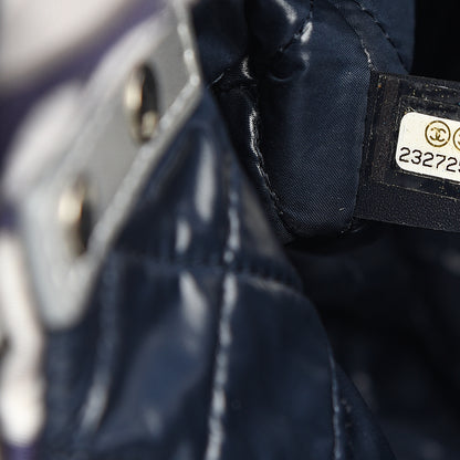 Chanel Nylon Cat Emoticon Tote Navy Silver 6 of 9