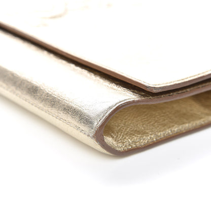Saint Laurent Metallic Calfskin Monogram Large Belle De Jour Clutch Gold 12 of 12