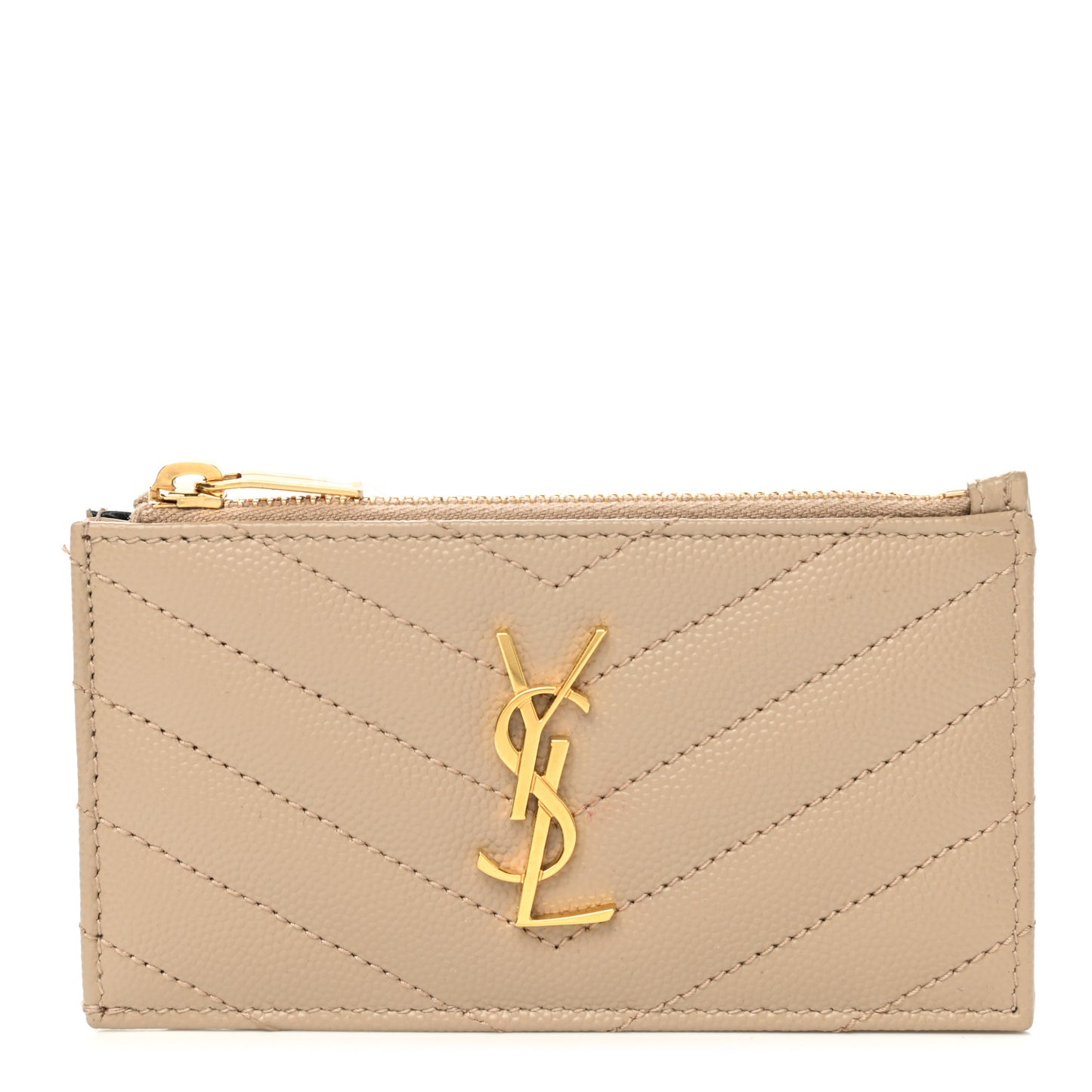 Monogram Grain de Poudre 5 Fragments Zip Pouch Card Holder Dark Latte
