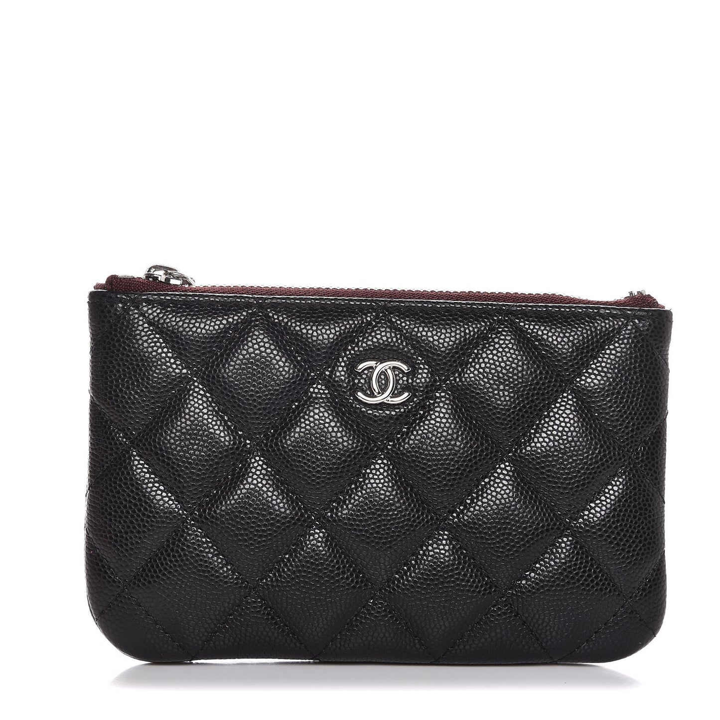 Caviar Quilted Small Cosmetic Case Black