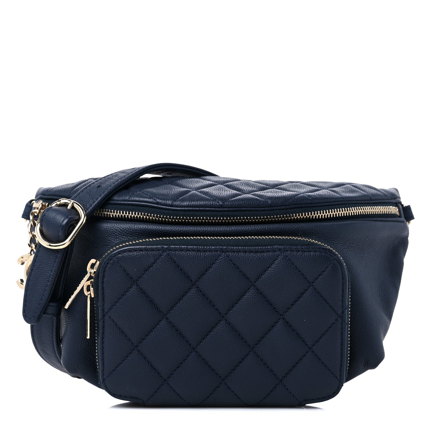 Chanel Caviar Quilted Business Affinity Waist Belt Bag Navy 10 of 10