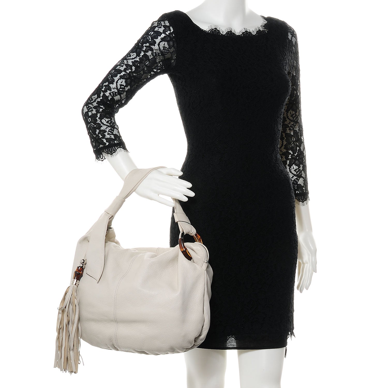 Gucci Leather Medium Jungle Hobo White 2 of 9