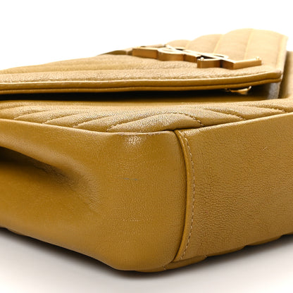 Saint Laurent Sheepskin Matelasse Chevron Monogram Medium College Bag Olive 9 of 10