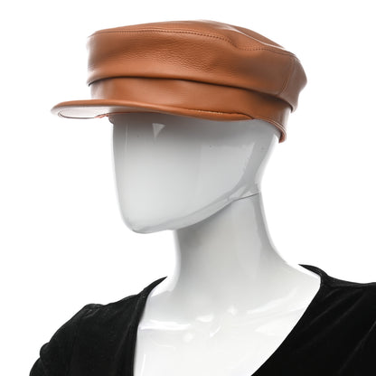 Hermes Calfskin Cavale Cap 58 Gold 2 of 8