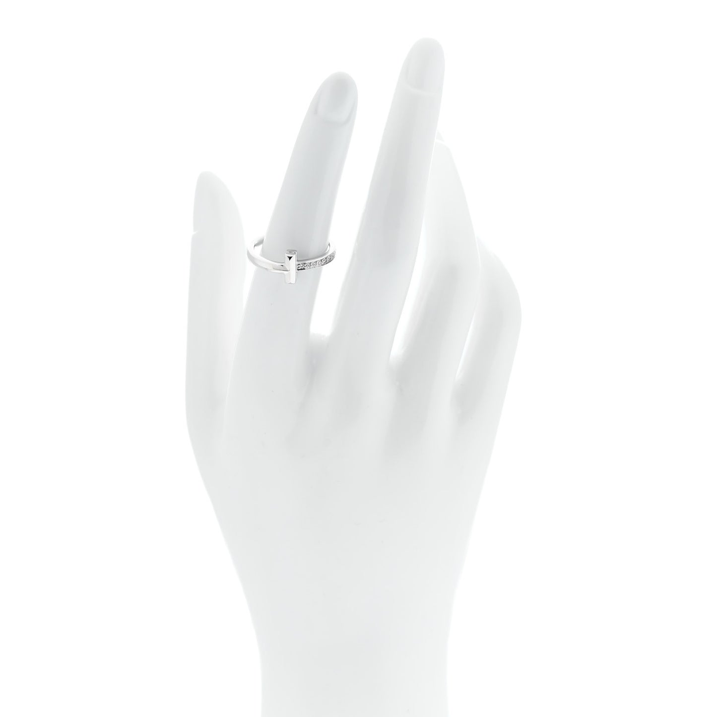 18K White Gold Diamond 2.5mm T T1 Ring 56 7.5