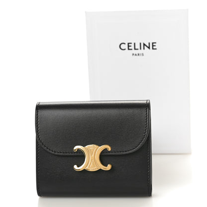 Celine Shiny Calfskin Small Triomphe Wallet Black 8 of 8