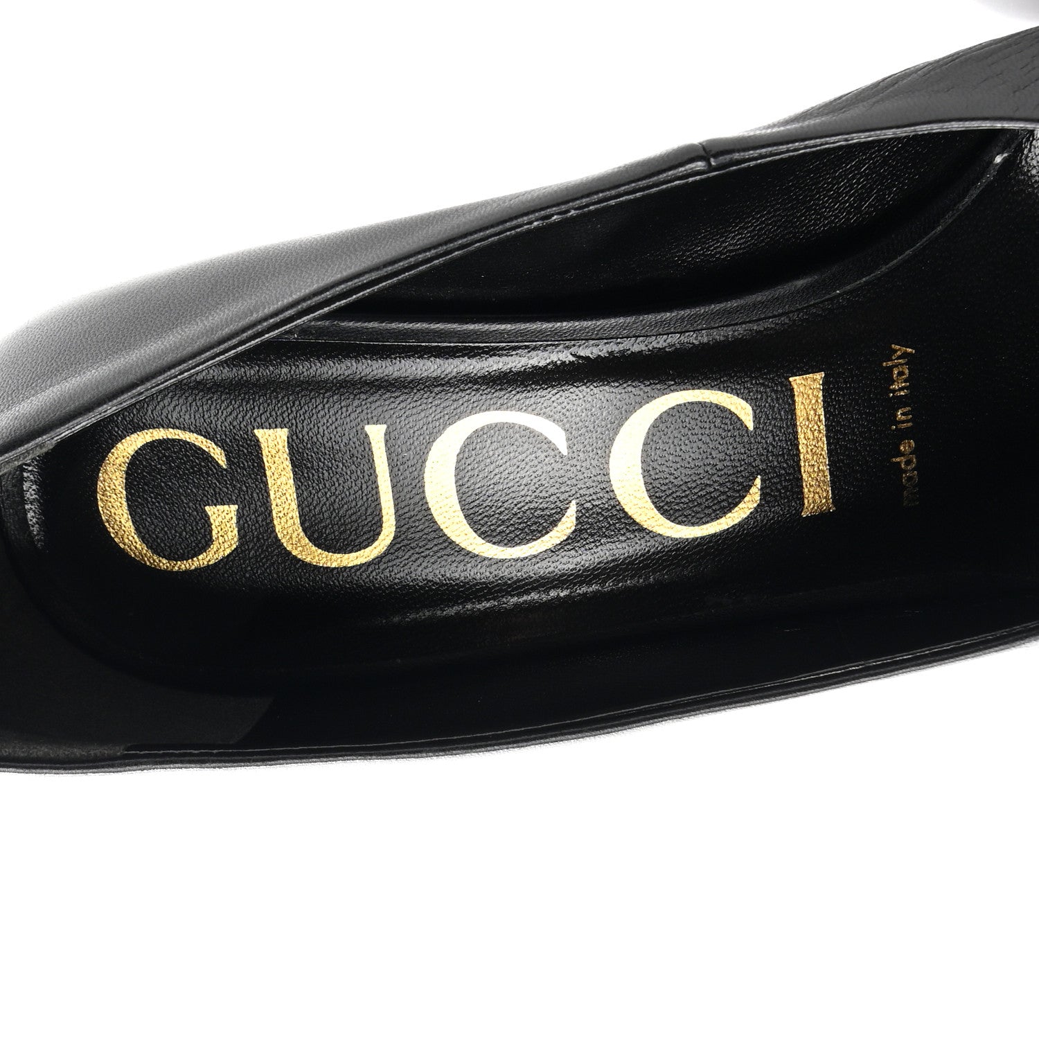Gucci Malaga Kid Crystal Pumps 37 Black 7 of 9