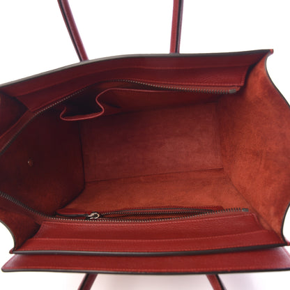 Celine Drummed Calfskin Micro Luggage Merlot 5 of 10