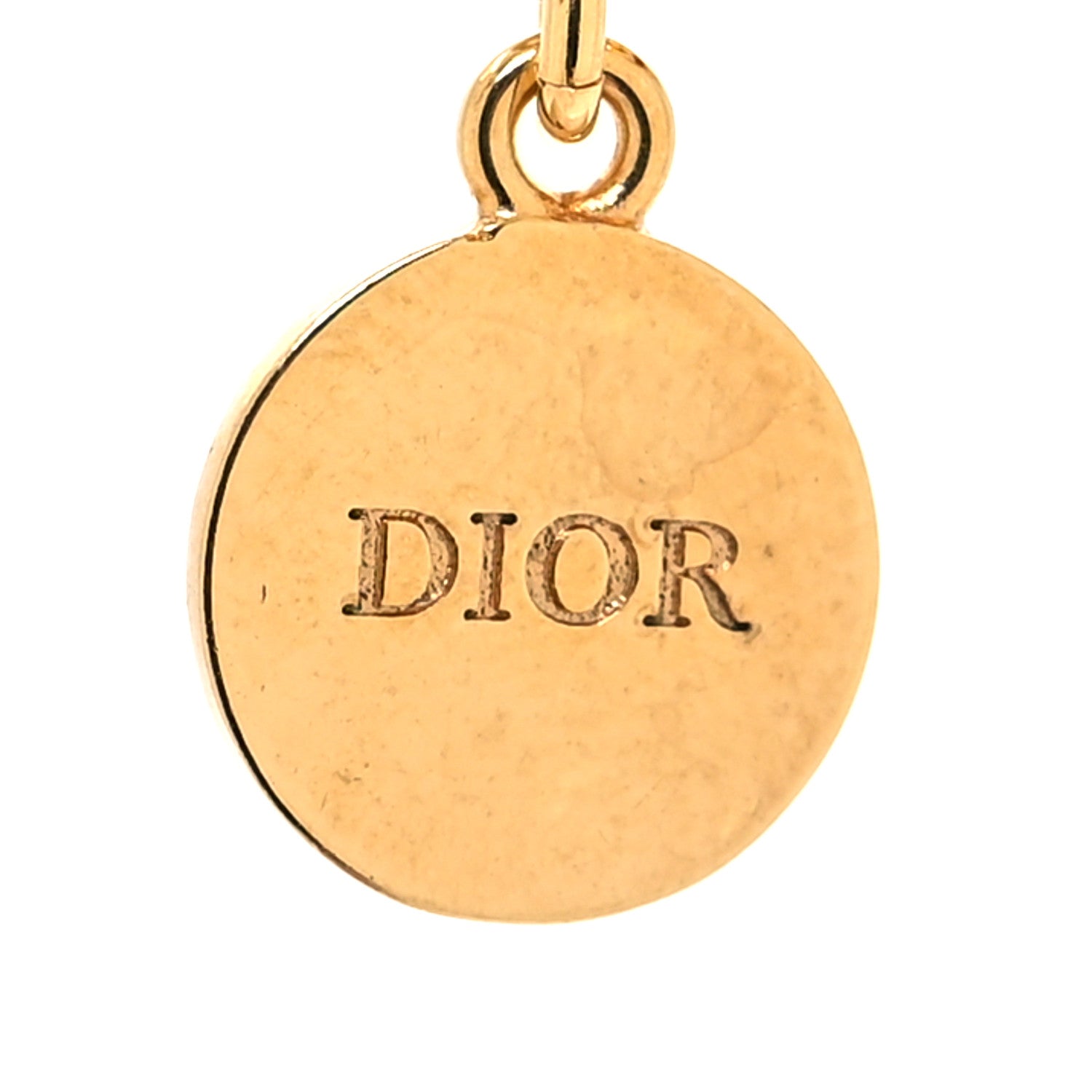 Christian Dior Pearl Crystal Logo Chain Necklace Gold 5 of 5