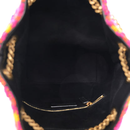 Saint Laurent Tweed Lambskin Matelasse Monogram Joe Backpack Black Rosso Multicolor 5 of 10
