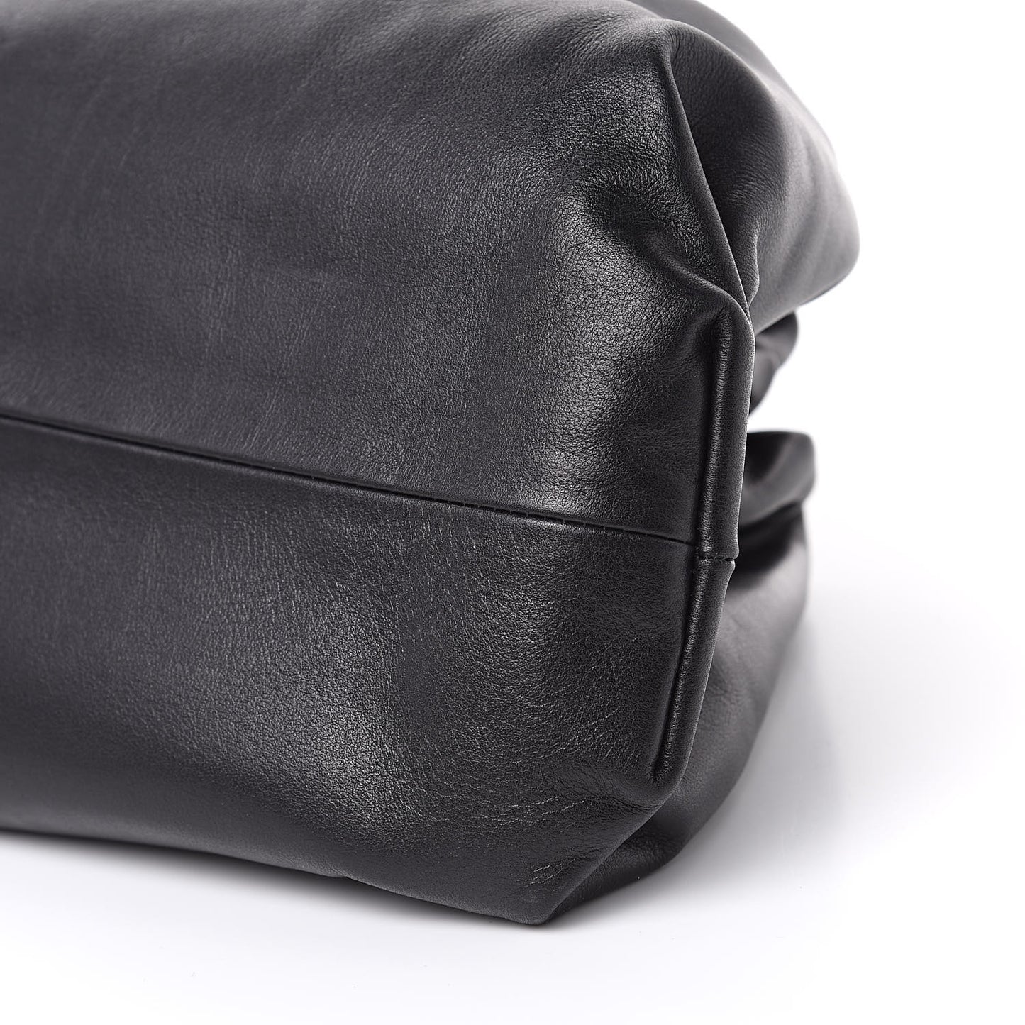 Smooth Butter Calf The Pouch Oversized Clutch Black