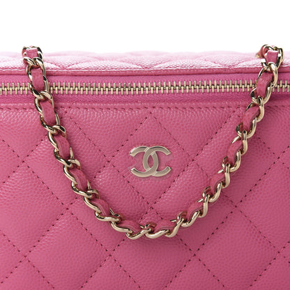 Chanel Caviar Quilted Small Vanity Case With Chain Pink 10 of 11