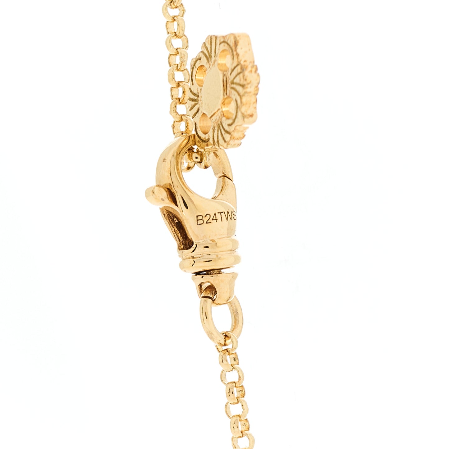 18K Yellow Gold Mother of Pearl Small Opera Tulle Pendant Necklace