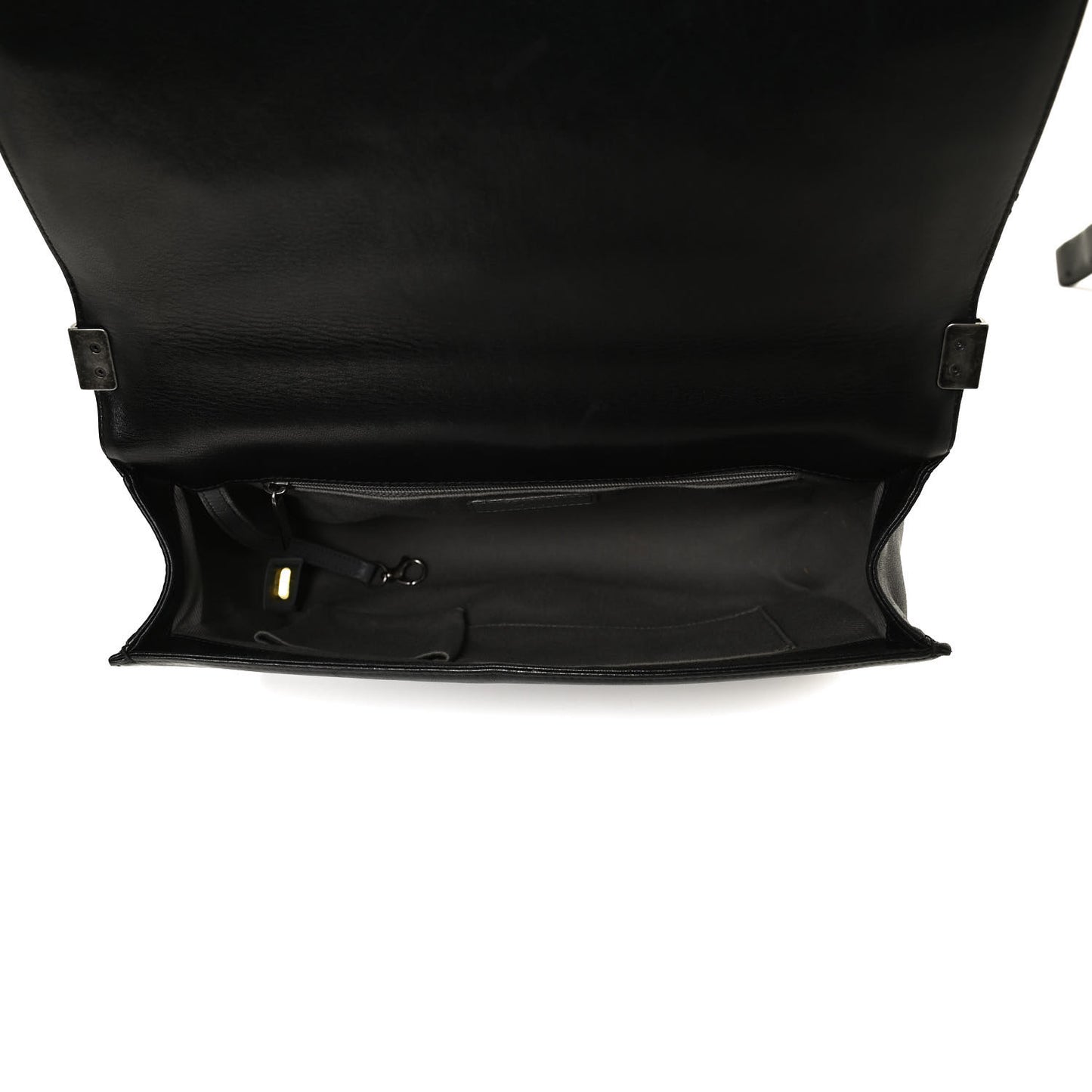 Lambskin Quilted Large Boy Flap Black