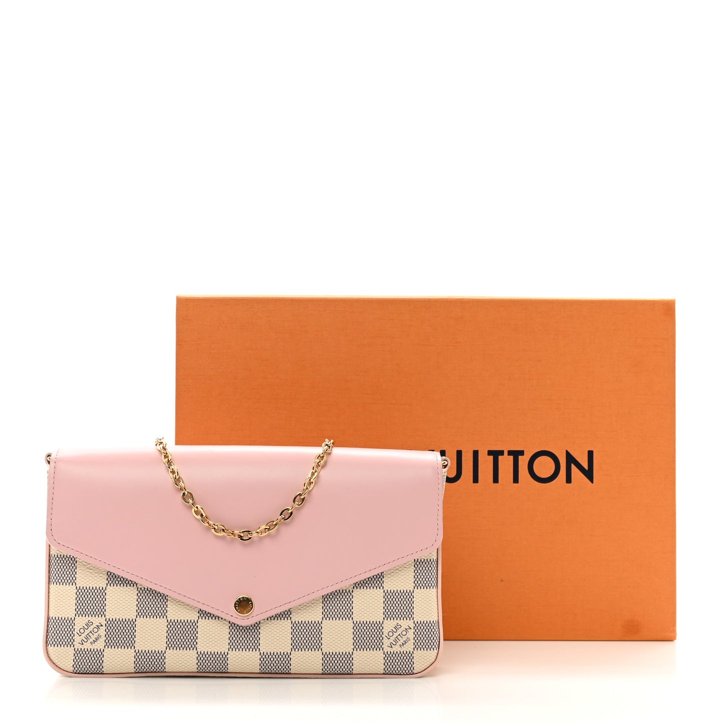 Damier Azur Calfskin Pochette Felicie Eau De Rose