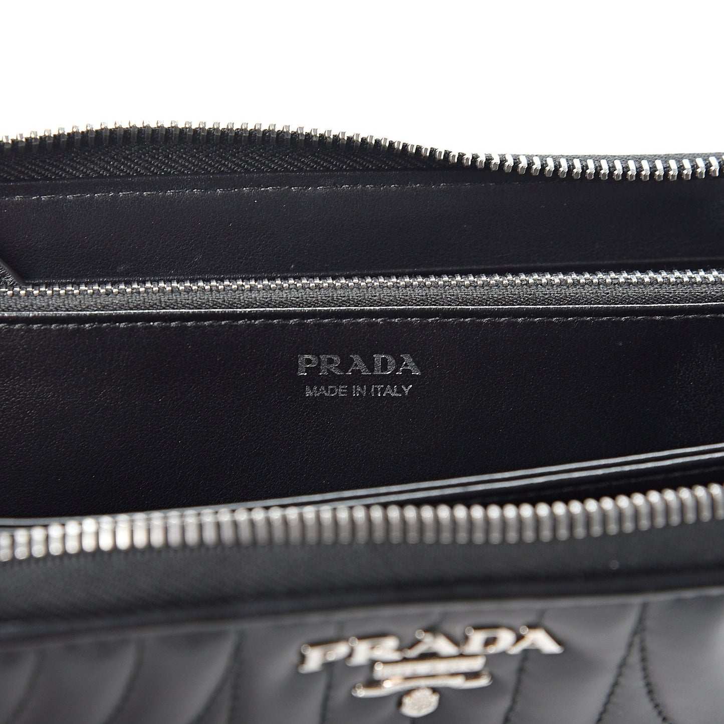 Soft Calfskin Diagramme Zip Around Wallet Black